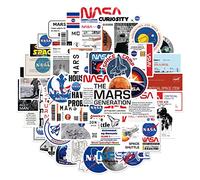 NASA Space Explorer Sticker Set Aufkleber Kinder Teenager 50 Stück Astronaut Wasserfeste Vinyl Decals Laptop Skateboard Koffer Helm Auto Fahrrad Handy Motorrad Fahrrad Scrapbook Mitgebsel Tagebuch