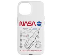 NASA Space Shuttle SLS Saturn V Apollo Lunar Esquemático Carcasa para iPhone 15