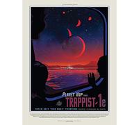 Nasa Space Travel Advert Trappist 1E Planet Hop Art Print Poster Wall Decor 12X16 Inch