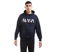 Nasa Sudadera con Capucha Insignia Hombre, Azul Marino, Talla S UK
