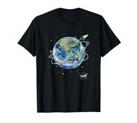 NASA Vintage Classic Rocket Ship Earth Orbit Poster Camiseta