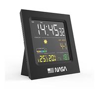 NASA WS300 Estación Meteorológica Interior - LCD Color 4,3'' Retroiluminada, Sensor Inalámbrico Exterior, Temperatura Interior/Exterior, Humedad, Reloj, Calendario y Alarma - Negro