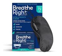 Nasal Strips Extra Strength Clear 72 Pcs for Deviated Septum Relief and Snoring Reduction Breathe Right Bundled with LUXPAKS Sleeping Mask