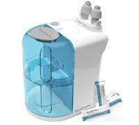 NASALFRESH MD - Sistema de riego nasal de doble potencia, enjuague y lavado nasal - Sistema de alivio de descongestionantes sinusales con 30 paquetes de solución salina - Recargable - Remedio para