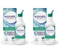 Nasalmer Spray Nasal Fuerza Media 2, 100% Agua de Mar, Alivio de la Nariz Tapada, Adultos y Niños +2 años, 135 ml (Paquete de 2)