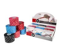 Nasara Cinta kinesiológica Original Caja de 6 Cintas para Deportes y Medicina, tamaño del Rollo 5cm x 5m, Mezclar con Rojo