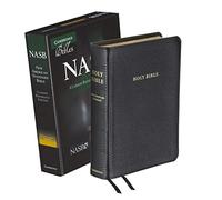 Biblia de referencia NASB Clarion - Piel de ternero partida negra - NS484:X