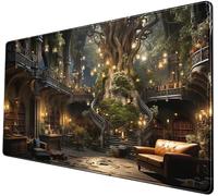 Nasdalgias Dark Academia Bookish Alfombrilla de Escritorio Adventure Dreams Extended Mousepad Grande Gaming Mouse Pad Negro Extended Mouse Pad XXL Laptop Mouse Mouse Keyboard Mat 31.5 x 15.7