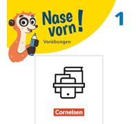 Nase vorn! 1. Schuljahr - Basiskompetenzen Mathe - Motorische Grundübungen und mathematische Vorübungen - 2 Übungshefte im Paket mit Lösungen