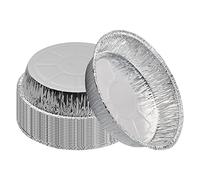 Naseom 20 Piezas de Bandejas de Papel de Aluminio de 8 Pulgadas, Contenedor de Papel de Aluminio Desechables Redondo para Freidora de Aire para Cocinar u Hornear Pasteles Pequeños, Tartas