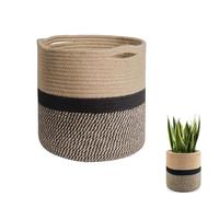 Naseom Cesta Decorativa Estilo Boho - Macetero Grande y Cesta para Plantas con Asa Oculta, Almacenamiento Versátil y Elegante para Hogar y Jardín