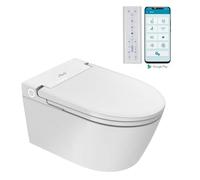 Nashi EOS Pro - Inodoro Japonés Suspendido de Pared | App Movil | Universal: se adapta a cualquier bastidor | Luz Nocturna | Asiento Calefactable, Agua Caliente y Secado | WC Japones Inteligente