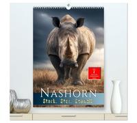 Nashorn - Stark. Stur. Schnell. (hochwertiger Premium Wandkalender 2026 DIN A2 hoch), Kunstdruck in Hochglanz: Rhinos - Wildes Leben zwischen Wucht und Zärtlichkeit.