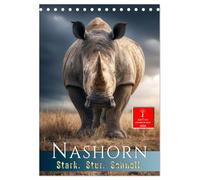 Nashorn - Stark. Stur. Schnell. (Tischkalender 2026 DIN A5 hoch), CALVENDO Monatskalender: Rhinos - Wildes Leben zwischen Wucht und Zärtlichkeit.