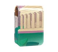 Nashville 2 - Estuche portátil para lápices labiales con espejo para mujeres y mujeres, bolsa de cosméticos de cuero, Varios colores, 9.5x2x7 cm/3.7x0.8x2.7 in