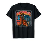 Nashville Bootleg Retro Music City Gráfico Camiseta