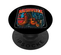 Nashville Bootleg Retro Music City Gráfico PopSockets PopGrip Adhesivo
