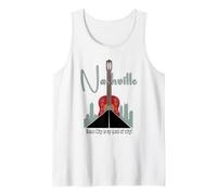 Nashville Music City es mi Tipo de Ciudad Black Outline Camiseta sin Mangas