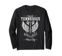 Nashville Tennessee Country Music City Guitarra Souvenir Manga Larga
