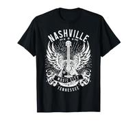 Nashville Tennessee Country Music City Guitarra Vintage Camiseta