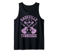 Nashville Tennessee Country Music City Guitarra Vintage Camiseta sin Mangas