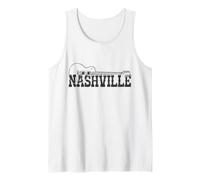 Nashville Tennessee Country Music City Guitarra Vintage Camiseta sin Mangas