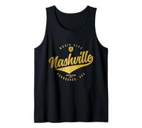 Nashville Tennessee Country Music City Guitarra Vintage Camiseta sin Mangas