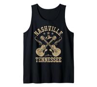 Nashville Tennessee Country Music City Guitarra Vintage Camiseta sin Mangas