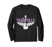 Nashville Tennessee Country Music City Guitarra Vintage Manga Larga