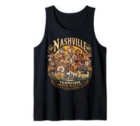 Nashville Tennessee Country-Musik-City USA Banda de Animales Camiseta sin Mangas