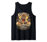 Nashville Tennessee Country-Musik-City USA Mapache Guitarra Camiseta sin Mangas