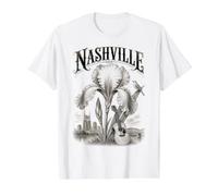 Nashville Tennessee Iris Music City Vintage Floral Diseño Camiseta gráfica económica, Hombre, Blanco, L
