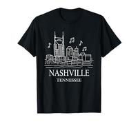Nashville Tennessee Minimalist City Skyline Travel Souvenir Camiseta