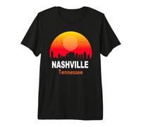 Nashville Tennessee Vintage Sunset Retro City State USA Camiseta Premium
