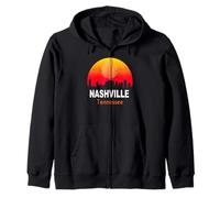 Nashville Tennessee Vintage Sunset Retro City State USA Sudadera con Capucha