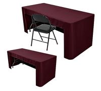 Nasitos Paquete de 2 manteles Ajustables de 6 pies, Mantel Rectangular con Parte Trasera Abierta, Lavable y Resistente a Las Arrugas, para ferias comerciales, Fiestas, Banquetes, Baby Shower
