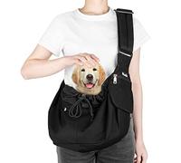 Nasjac Pet Sling Carrier, Dog Papoose Hand Free Cat Carry Bag con Correa de Hombro Acolchada Ajustable con Soporte Inferior Bolsa de Apertura con Cremallera Frontal Bolsillo con cinturón de Seguridad