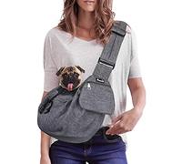 Nasjac Pet Sling Carrier, Dog Papoose Hand Free Cat Carry Bag con Correa de Hombro Acolchada Ajustable con Soporte Inferior Bolsa de Apertura con Cremallera Frontal Bolsillo