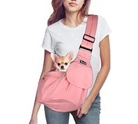 Nasjac Pet Sling Carrier, Dog Papoose Hand Free Cat Carry Bag con Correa de Hombro Acolchada Ajustable