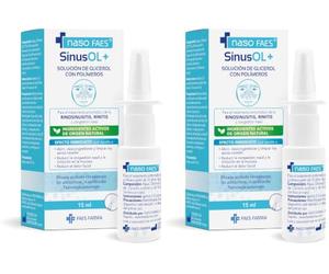nasofaes - SinusOL+, Spray Nasal con Glicerol y Polifenoles Naturales, Tratamiento Sintomático de Rinosinusitis, Rinitis y Congestión Nasal - 15 ml (Paquete de 2)
