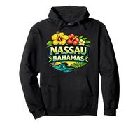 Nassau Bahamas Flores Tropicales Playa Diseño Sudadera con Capucha