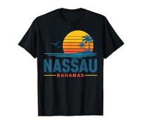 Nassau Bahamas Retro Sunset Beach Camiseta