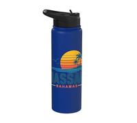 Nassau Bahamas Retro Sunset Beach Stainless Steel Insulated Water Bottle