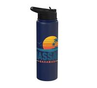 Nassau Bahamas Retro Sunset Beach Stainless Steel Insulated Water Bottle