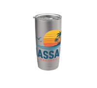 Nassau Bahamas Retro Sunset Beach Vaso térmico de acero inoxidable de doble pared