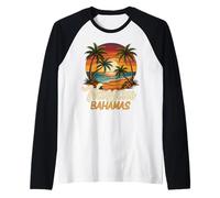 Nassau Bahamas Sunset Beach Vacaciones Viajes Camiseta Manga Raglan