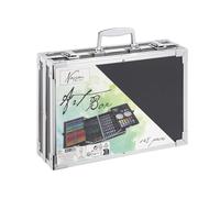 Nassau Fine Art Maleta de Pintura | Caja de Dibujo artístico en Caja de Almacenamiento de Metal | Caja de Creatividad para niños y Adultos | Lápices de Colores, Acuarelas, tizas Pastel, aficiones,