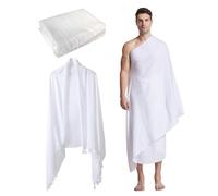 NASSMOSSE 2 Piezas de Ihram para Artículos Esenciales para la Umrah, absorbentes de Sudor, cómodos y Suaves, para el Hajj, Ihram, Ehram y Ahram, 109 x 210 cm