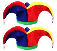 NASSMOSSE 2 uds sombrero del Joker divertido sombrero de payaso decorativo con campanas accesorio de disfraz de payaso para fiesta de Carnaval de Mardi Gras