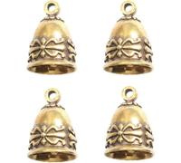 NASSMOSSE 4 PCS Antique Vintage Jingle Brass Bells colgantes para decoraciones para el hogar Campanas pequeñas Cabriclías colgantes de latón Ornamentos Pendientes Accesorios para Keychain Christmas